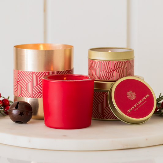 Orange Pomander Gold Tins