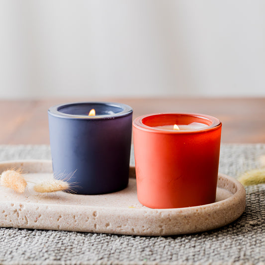 Harvest Moon Matte Poured Glass Votive