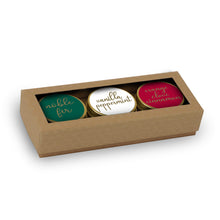 Load image into Gallery viewer, Holiday Gift Box Set - 3 Gold Tins