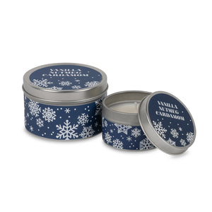 Vanilla Nutmeg Cardamom Snowy Tins