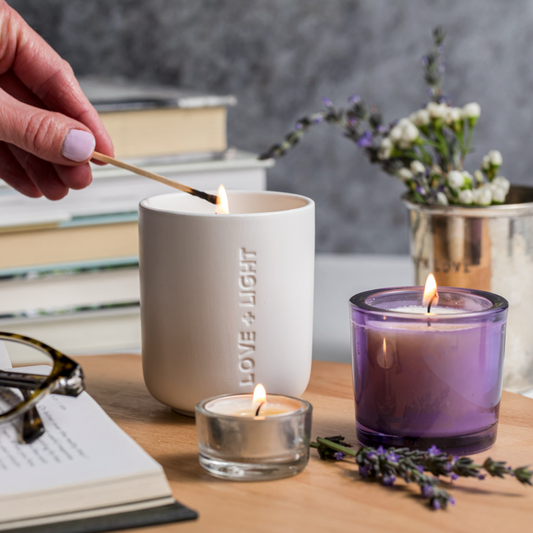 Lavender Love + Light Engraved Ceramic