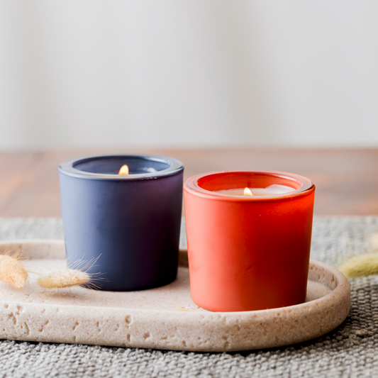 Vanilla Chai Matte Poured Glass Votive