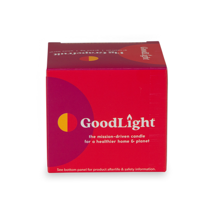 Red box of GoodLight Fig Grapefruit candles on a white background