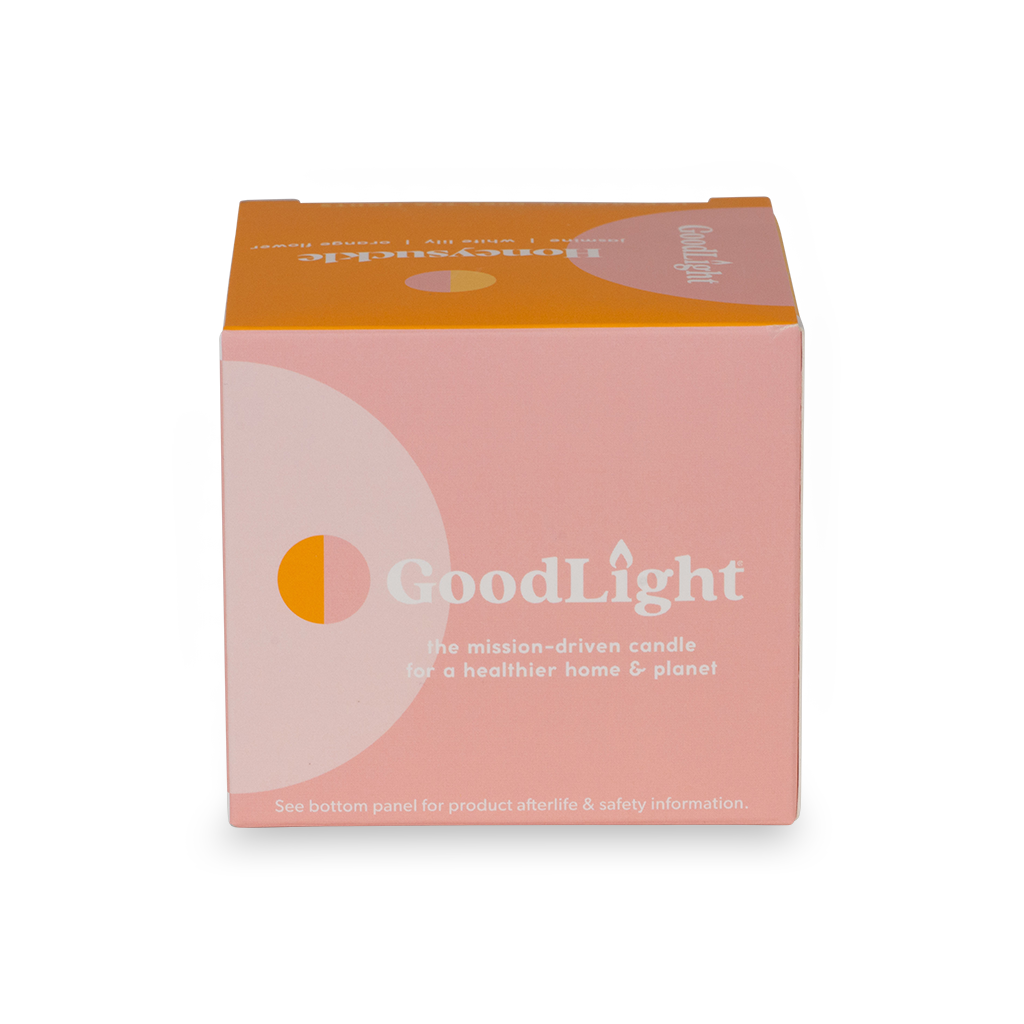 GoodLight Honeysuckle candle packaging on a white background