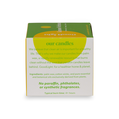 Box of GoodLight candles with green and white design on a white background