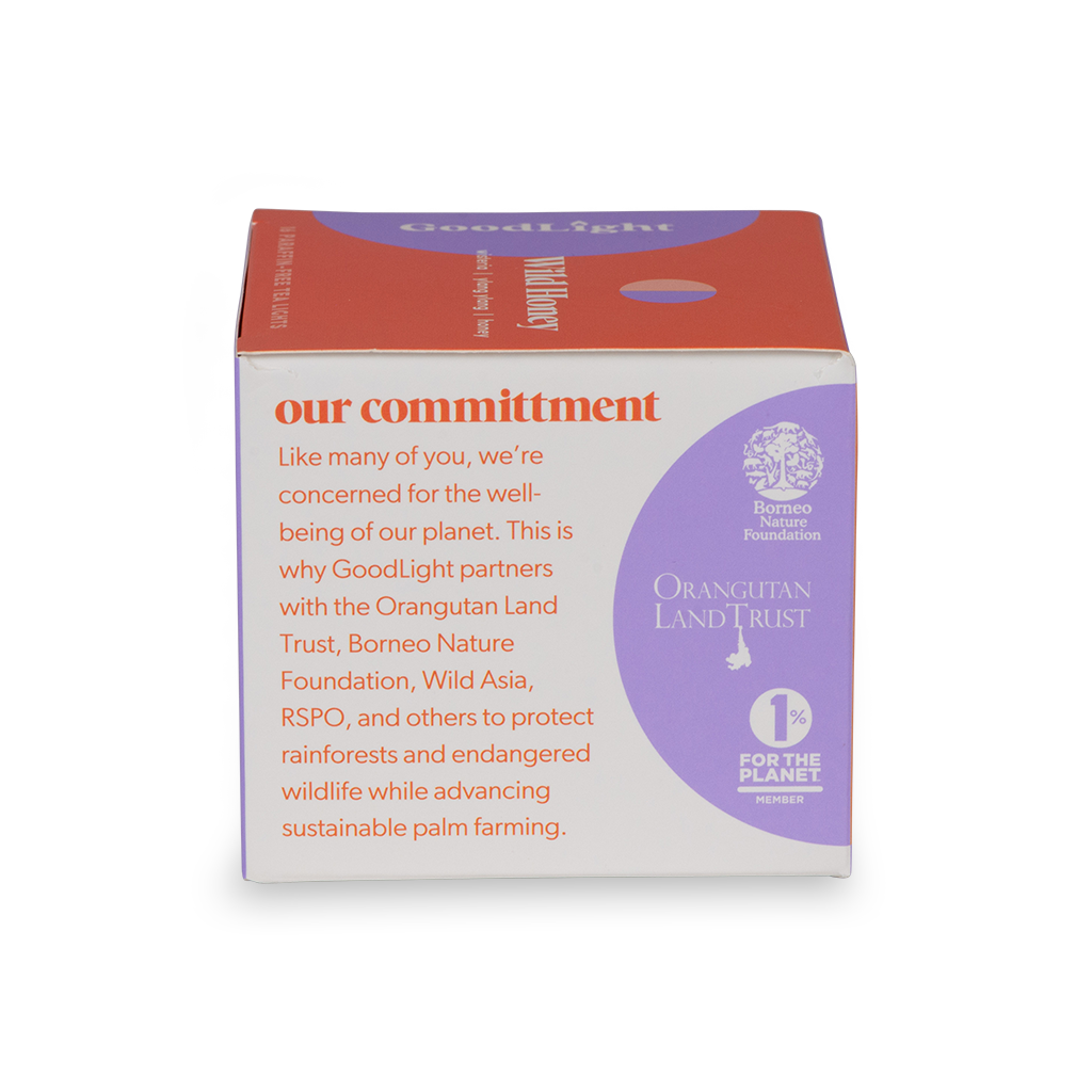 Goodlight product packaging with commitment message and logos on a white background