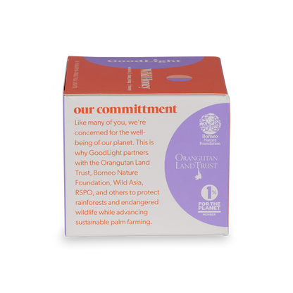 Goodlight product packaging with commitment message and logos on a white background