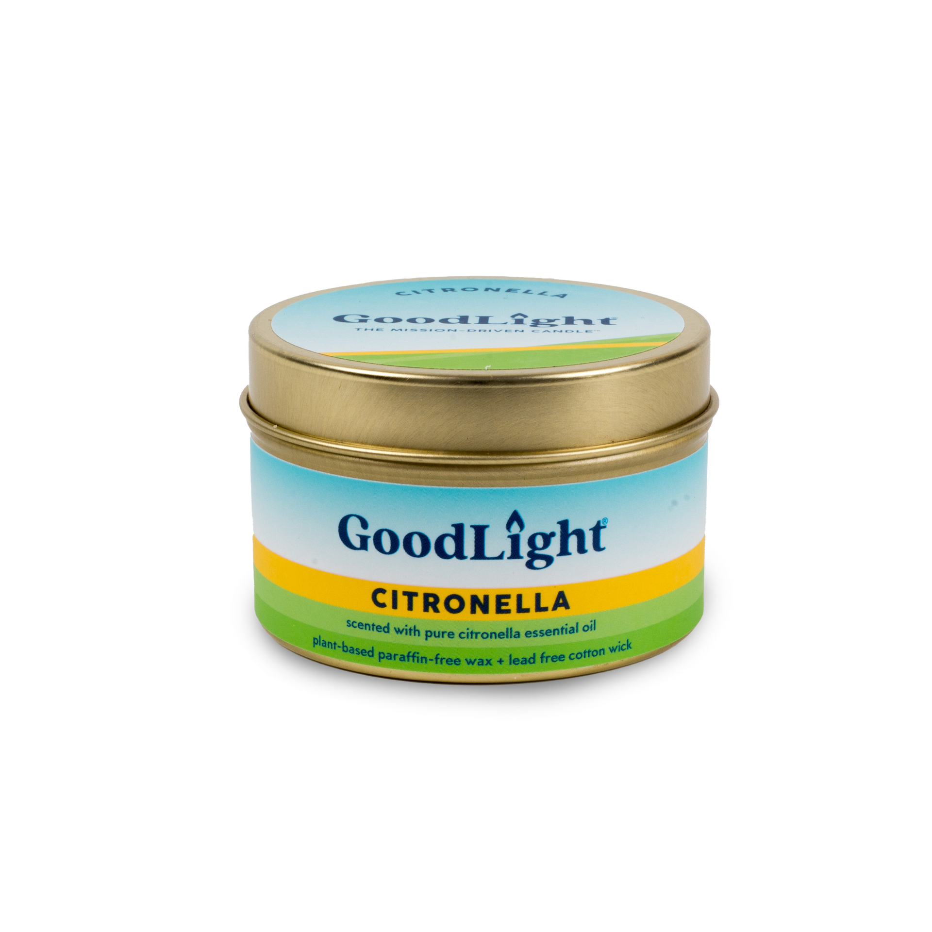 GoodLight Citronella Candle Travel Tin: Paraffin-Free with