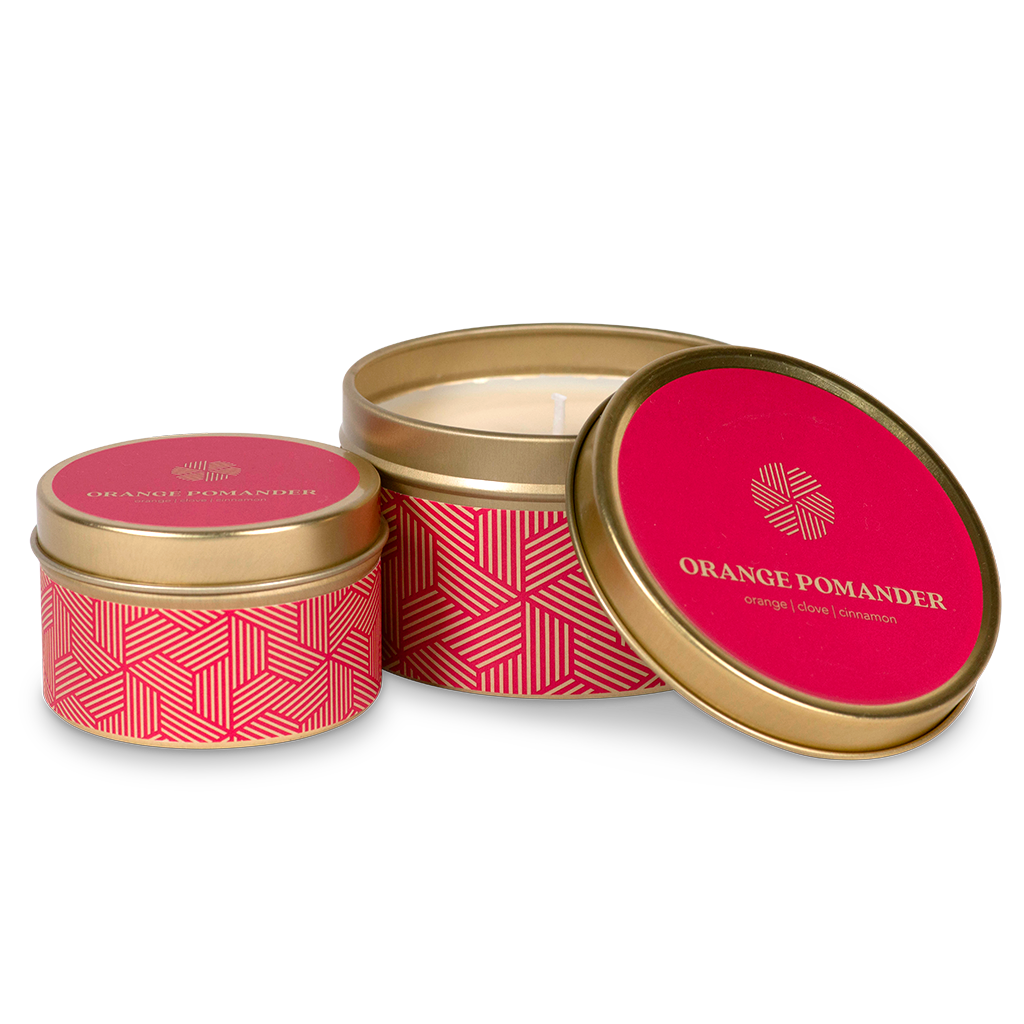 Orange Pomander Gold Tins